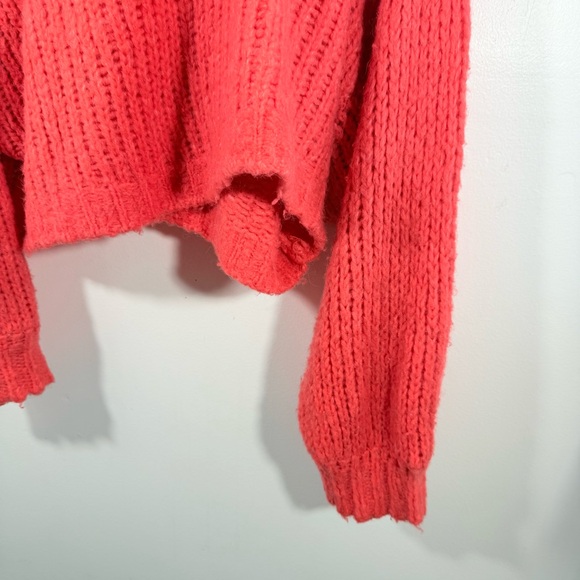 Anthropologie Pilcro Zamora Coral Wool Alpaca Cowl Neck Oversized Sweater Medium - Picture 11 of 13